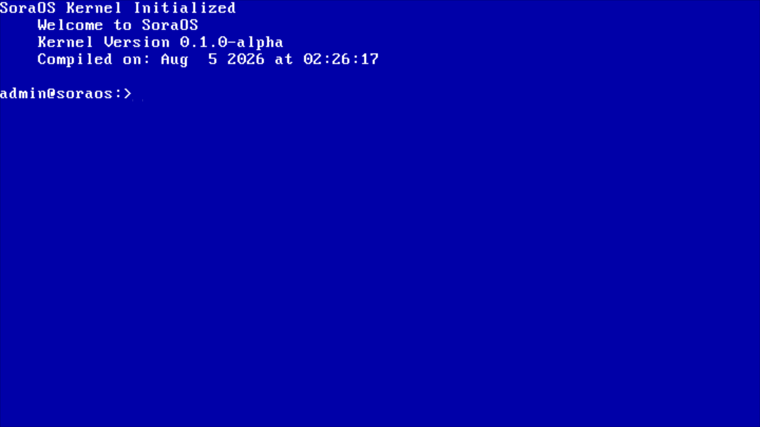 SoraOS First Boot
